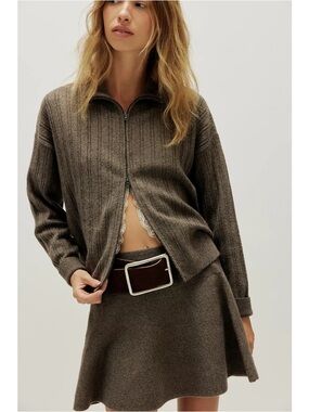 NWT Free People Quincy Knit Sweater ONLY Size XS in Coffee Quartz Heather